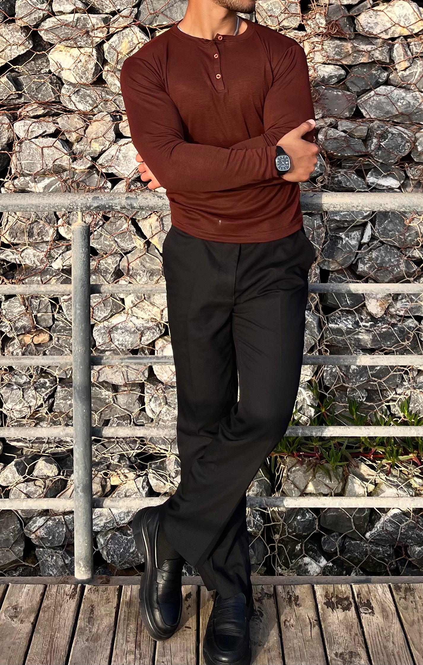 Long sleeves Henley shirt